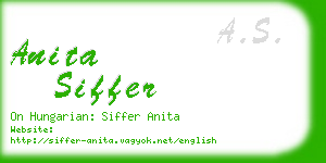 anita siffer business card